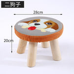 20 Color Small Stool Wooden Ottomans with Linen Cotton Cover Dining Benches Home Furniture Sofa Animal Round chair mx7081737