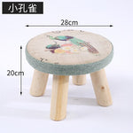 20 Color Small Stool Wooden Ottomans with Linen Cotton Cover Dining Benches Home Furniture Sofa Animal Round chair mx7081737