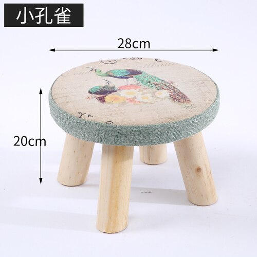 20 Color Small Stool Wooden Ottomans with Linen Cotton Cover Dining Benches Home Furniture Sofa Animal Round chair mx7081737