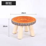 20 Color Small Stool Wooden Ottomans with Linen Cotton Cover Dining Benches Home Furniture Sofa Animal Round chair mx7081737