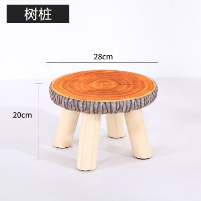 20 Color Small Stool Wooden Ottomans with Linen Cotton Cover Dining Benches Home Furniture Sofa Animal Round chair mx7081737