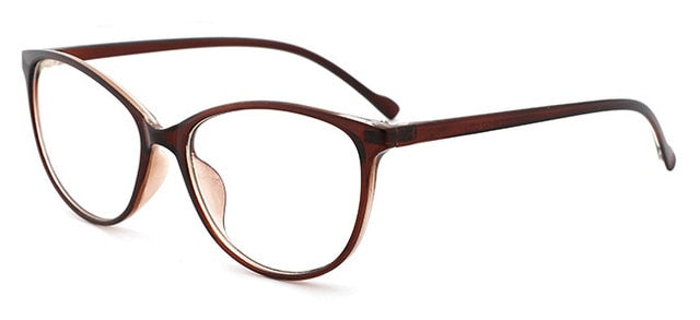 Feishini 2020 Fashion Women Cat Eye Eyeglasses Frame Optical Glasse Frame Ladies Retro Eyewear Transparent Fake Glasses Print