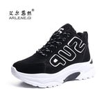 2018 Winter Plush Warm Women Tennis Shoes Platform Sneakers Chunky Height Increasing Sport Shoes Lady Outdoor Trainers Shoes