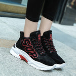 2018 Winter Plush Warm Women Tennis Shoes Platform Sneakers Chunky Height Increasing Sport Shoes Lady Outdoor Trainers Shoes