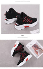 2018 Winter Plush Warm Women Tennis Shoes Platform Sneakers Chunky Height Increasing Sport Shoes Lady Outdoor Trainers Shoes