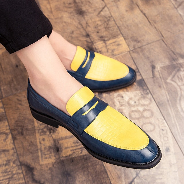 Misalwa Yellow Red White Shiny Loafers Men Wedding Party Dress Shoes PU Leather Elegant Men Flats Plus Size 38-48 Dropshipping