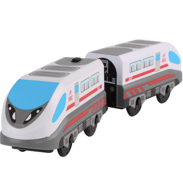 Kids Electric Train Toys Set Train Diecast Slot Toy Fit for Standard Wooden Train Track Railway