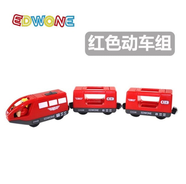 Kids Electric Train Toys Set Train Diecast Slot Toy Fit for Standard Wooden Train Track Railway