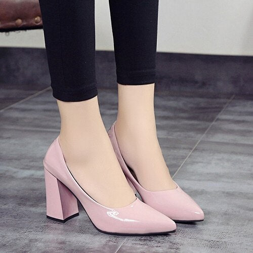 SLYXSH 2019 spring and autumn new Korean version of the pointed shallow mouth female shoes black ladies high heels single shoes