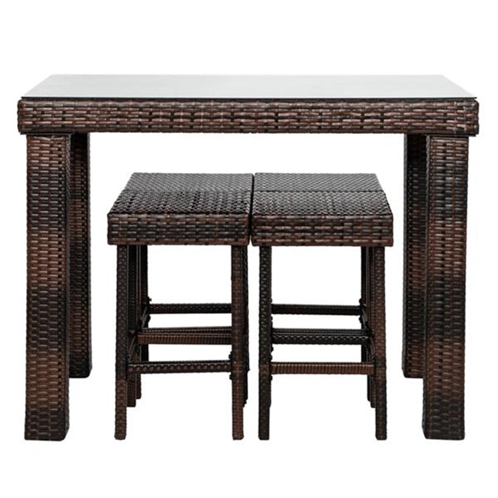 Bar Stool-Table and Chair Set of 5 Brown Gradient dinning table set  bar table and chairs set home furniture