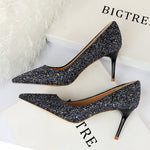 Rhinestone Women Shoes Sexy High Heels Pointed Women Shoes Pumps Women Heels Bling Bridal Wedding Shoes Ladies Plus Size 42 43