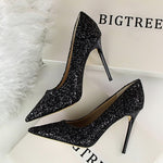 Rhinestone Women Shoes Sexy High Heels Pointed Women Shoes Pumps Women Heels Bling Bridal Wedding Shoes Ladies Plus Size 42 43