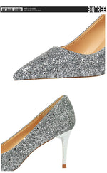 Rhinestone Women Shoes Sexy High Heels Pointed Women Shoes Pumps Women Heels Bling Bridal Wedding Shoes Ladies Plus Size 42 43