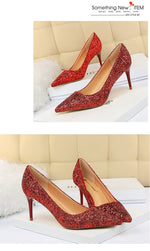 Rhinestone Women Shoes Sexy High Heels Pointed Women Shoes Pumps Women Heels Bling Bridal Wedding Shoes Ladies Plus Size 42 43