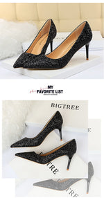 Rhinestone Women Shoes Sexy High Heels Pointed Women Shoes Pumps Women Heels Bling Bridal Wedding Shoes Ladies Plus Size 42 43