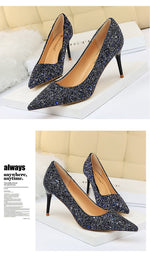 Rhinestone Women Shoes Sexy High Heels Pointed Women Shoes Pumps Women Heels Bling Bridal Wedding Shoes Ladies Plus Size 42 43