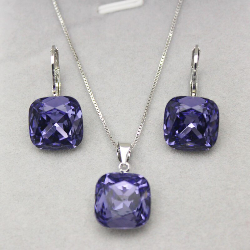 11.11 SALE Fashion Jewelry Sets Bridal 12mm Austrian Crystal Necklace Set for Women Stones Earring Jewellery Parure Bijoux Femme