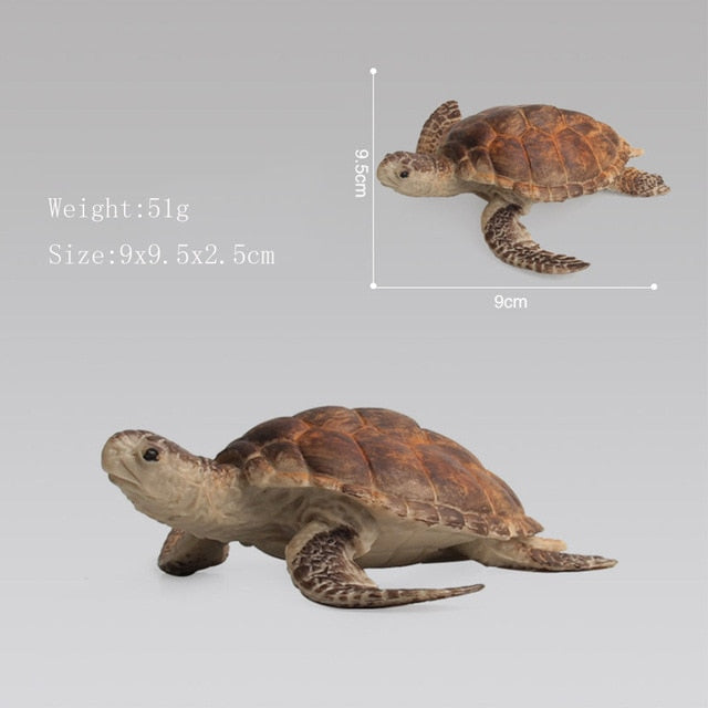 Ocean Sea Life Simulation Animal Model Sets Shark Whale Turtle Crab Dolphin Action Toys Figures Kids Educational Collection Gift
