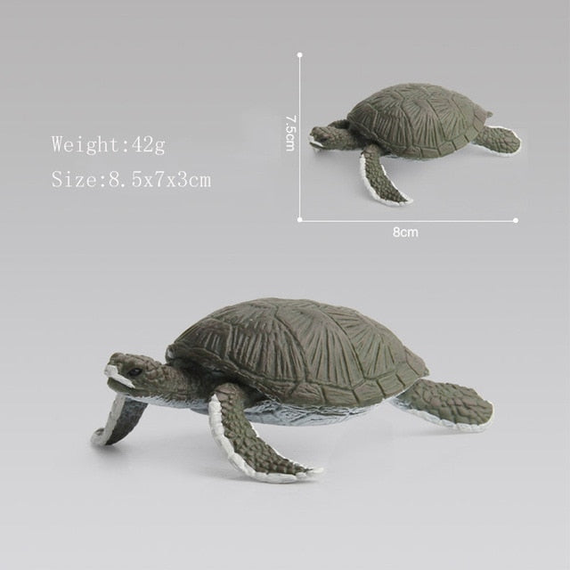 Ocean Sea Life Simulation Animal Model Sets Shark Whale Turtle Crab Dolphin Action Toys Figures Kids Educational Collection Gift