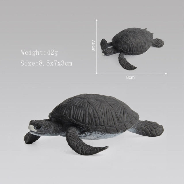 Ocean Sea Life Simulation Animal Model Sets Shark Whale Turtle Crab Dolphin Action Toys Figures Kids Educational Collection Gift