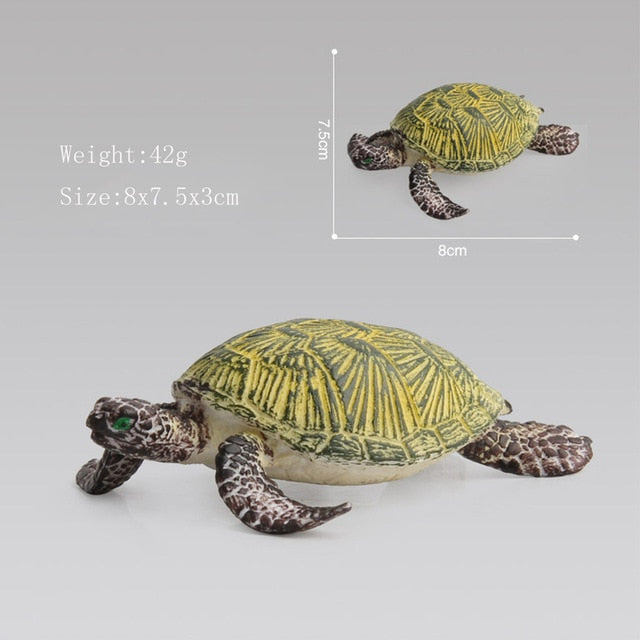 Ocean Sea Life Simulation Animal Model Sets Shark Whale Turtle Crab Dolphin Action Toys Figures Kids Educational Collection Gift