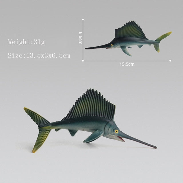 Ocean Sea Life Simulation Animal Model Sets Shark Whale Turtle Crab Dolphin Action Toys Figures Kids Educational Collection Gift