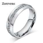 ZORCVENS 2020 New Fashion Crystal Rings for Women Gold Color Color Stainless Steel Jewerly Gifts