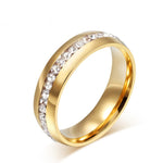 ZORCVENS 2020 New Fashion Crystal Rings for Women Gold Color Color Stainless Steel Jewerly Gifts