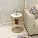 High Quality Nordic Small Marble Coffee Table Side Table Corner Living Room Round Tea Table Simple Modern Bedside Table