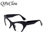 QPeClou Small Half Frame Cat Eye Glasses Frame Women Brand Vintage Cateye Clear Lens Glasses Ladies Oculos 2017 Eyeglasses Frame