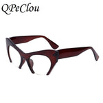QPeClou Small Half Frame Cat Eye Glasses Frame Women Brand Vintage Cateye Clear Lens Glasses Ladies Oculos 2017 Eyeglasses Frame