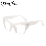 QPeClou Small Half Frame Cat Eye Glasses Frame Women Brand Vintage Cateye Clear Lens Glasses Ladies Oculos 2017 Eyeglasses Frame