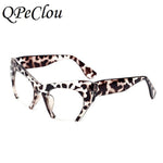 QPeClou Small Half Frame Cat Eye Glasses Frame Women Brand Vintage Cateye Clear Lens Glasses Ladies Oculos 2017 Eyeglasses Frame