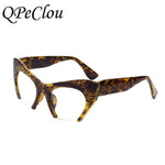 QPeClou Small Half Frame Cat Eye Glasses Frame Women Brand Vintage Cateye Clear Lens Glasses Ladies Oculos 2017 Eyeglasses Frame