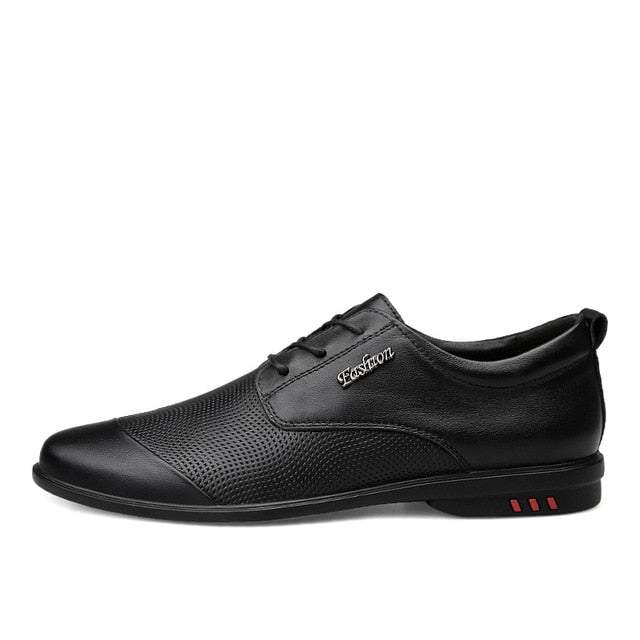 2020 new men's dress shoes genuine leather stitching classics black & brown shoe man elegant wedding office formal shoes for men
