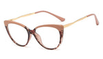 Peekaboo red leopard retro cat eye glasses frames for women half metal ladies optical glasses transparent fashion accessories