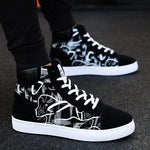 High Top PU Leather Mens Shoes Sports Shoes Sport Man Running Sneakers for Men Black Mens Tennis Shoes Athletic Jogging E-347