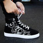 High Top PU Leather Mens Shoes Sports Shoes Sport Man Running Sneakers for Men Black Mens Tennis Shoes Athletic Jogging E-347