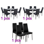 Panana Dining table set with 4/6 pcs Chairs Faux Leather High Metal Leg Padded Seat Kitchen