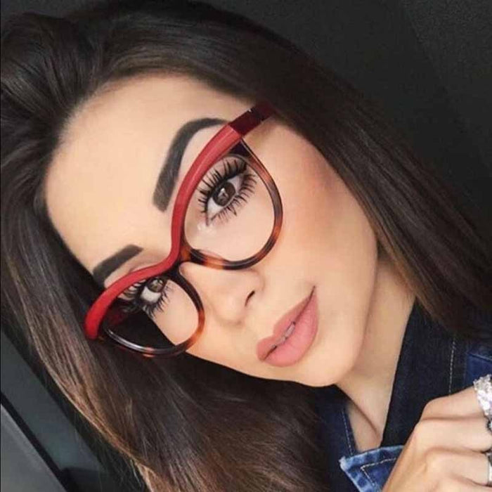 Spectacle frame Black Cat Eye Glasses Frame Women brand Clear Lens Eyewear frames Ladies Myopia Nerd Red eyeglasses frame