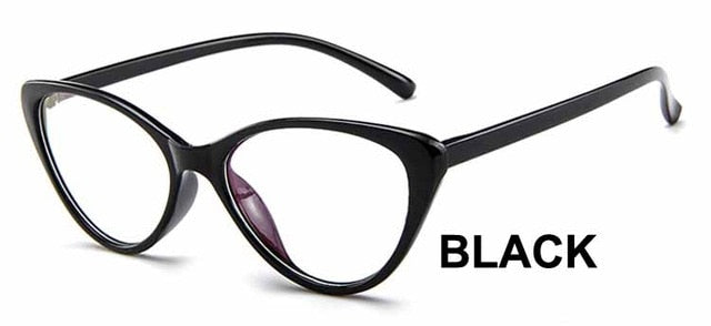 Spectacle frame Black Cat Eye Glasses Frame Women brand Clear Lens Eyewear frames Ladies Myopia Nerd Red eyeglasses frame