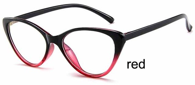 Spectacle frame Black Cat Eye Glasses Frame Women brand Clear Lens Eyewear frames Ladies Myopia Nerd Red eyeglasses frame