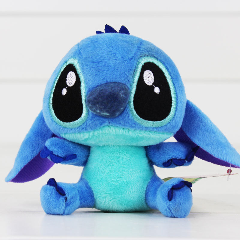 4"10cm Lilo Stitch Plush Toys Dolls with sucker keychain Soft Stuffed For Kids Baby Gifts