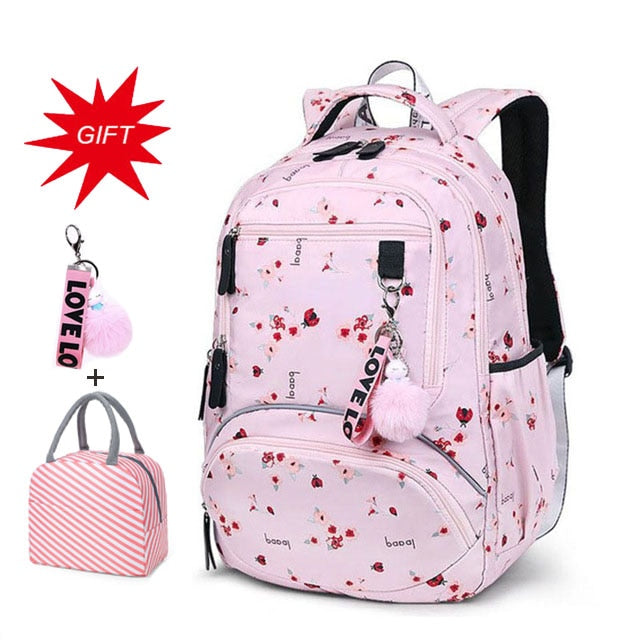 Large Capacity Schoolbag Student School Backpack Floral Printed Primary School Bags Bookbags for Teenage Girls Kds Backpack