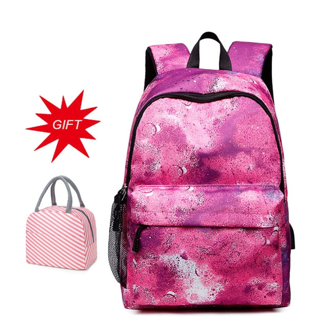 Large Capacity Schoolbag Student School Backpack Floral Printed Primary School Bags Bookbags for Teenage Girls Kds Backpack