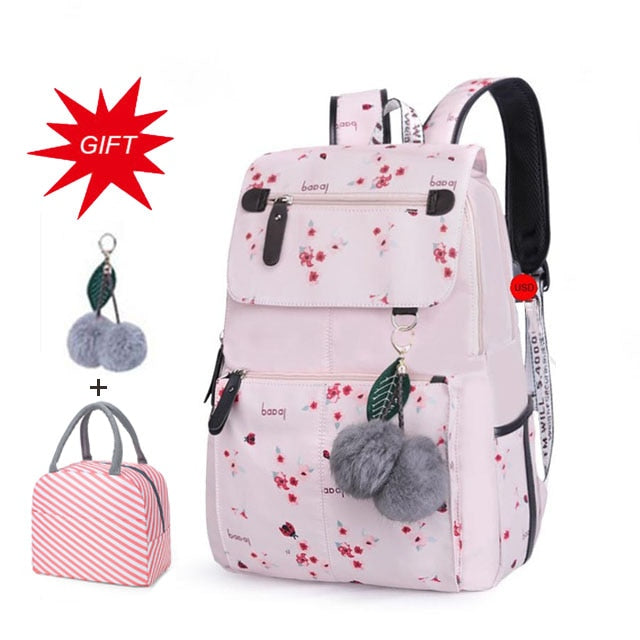 Large Capacity Schoolbag Student School Backpack Floral Printed Primary School Bags Bookbags for Teenage Girls Kds Backpack