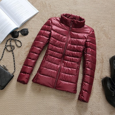 2019 New Brand 90% White Duck Down Jacket Women Autumn Winter Warm Coat Lady Ultralight Duck Down Jacket Female Windproof Parka