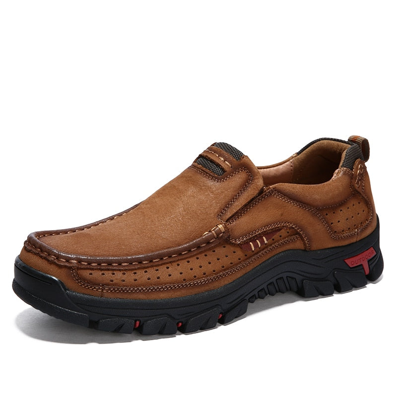 Big Size 38-50 First Cow Leather Sewing Genuine Outdoor Sneakers Men Brand Leisure Running Shoes Comfortable Breathable Athletic