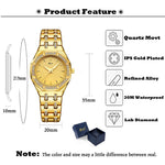 MISSFOX Fashion Watches Women's Expensive 18K Gold Ladies Wrist Watch Women Quartz Classic Analog Diamond Jewelry Hand Watch