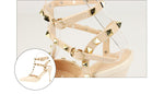 Rivet High Heels Luxury Designer Women Shoes Ladies Pumps Sexy Spring Summer 2019 Fashion Sandals Office Dress White Black Shoes